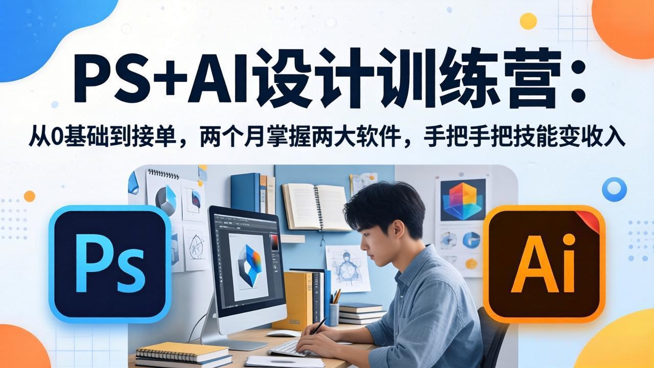 PS+AI设计训练营：从0基础到接单，两个月掌握两大软件，手把手把技能变收入-智云网