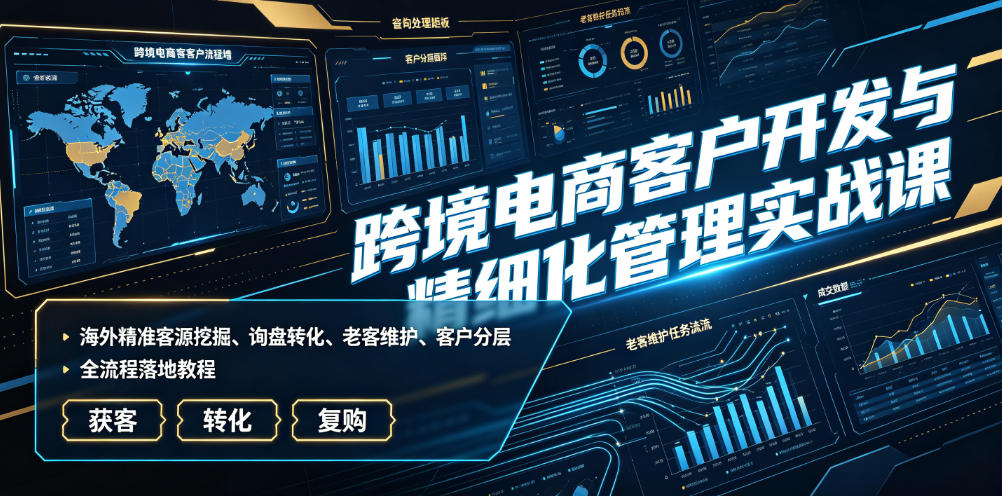跨境电商客户开发与精细化管理实战课|海外精准客源挖掘、询盘转化、老客维护、客户分层全流程落地教程-智云网