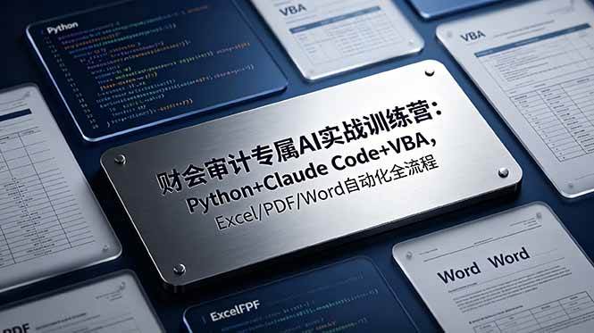 (19268期)财会审计专属 AI实战训练营-更新:Python+Claude Code+VBA,Excel/PDF/Word自动化全流程-智云网