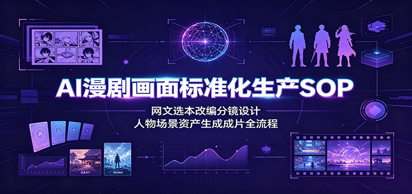 AI漫剧画面标准化生产SOP:网文选本改编分镜设计,人物场景资产生成成片全流程-智云网