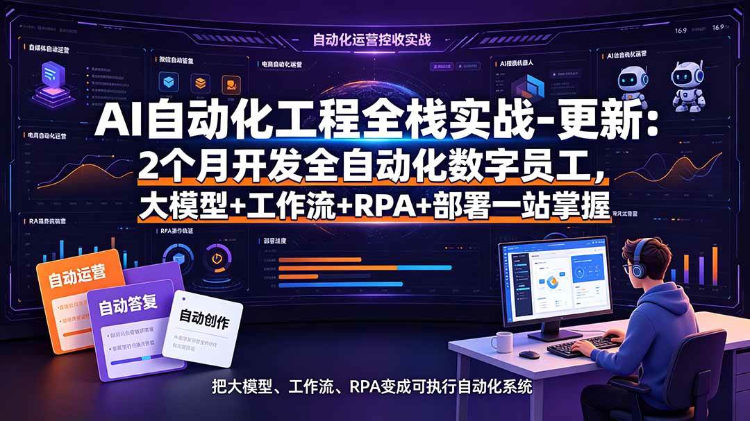 (19279期)AI自动化工程全栈实战-更新:2个月开发全自动化数字员工,大模型+工作流+RPA+部署一站式掌握-智云网