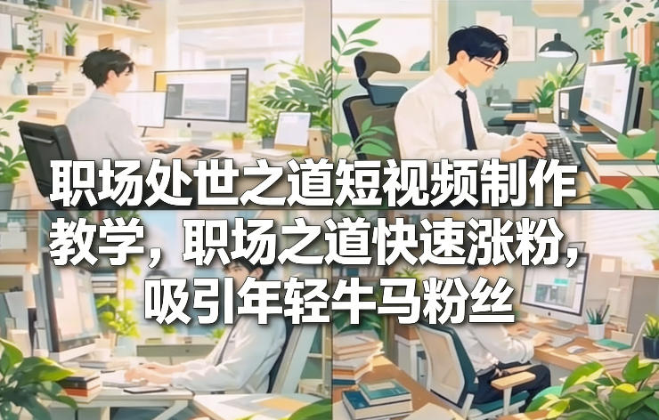 职场处世之道短视频制作教学,职场之道快速涨粉,吸引年轻牛马粉丝-智云网