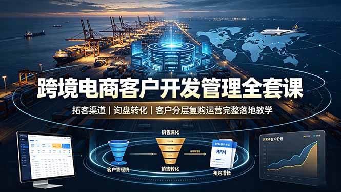 (19274期)跨境电商客户开发管理全套课·拓客渠道|询盘转化|客户分层复购运营完整落地教学-智云网