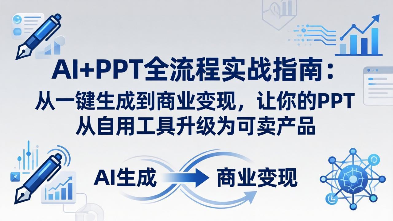 AI+PPT全流程实战指南-更新4月21:从一键生成到商业变现,让你的PPT从自用工具升级为可卖产品-智云网