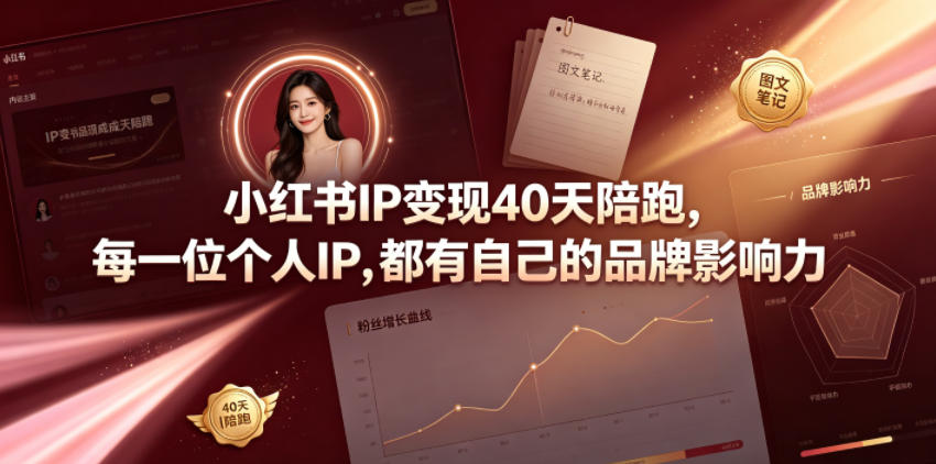 小红书IP变现40天陪跑,每一位个人IP,都有自己的品牌影响力-智云网